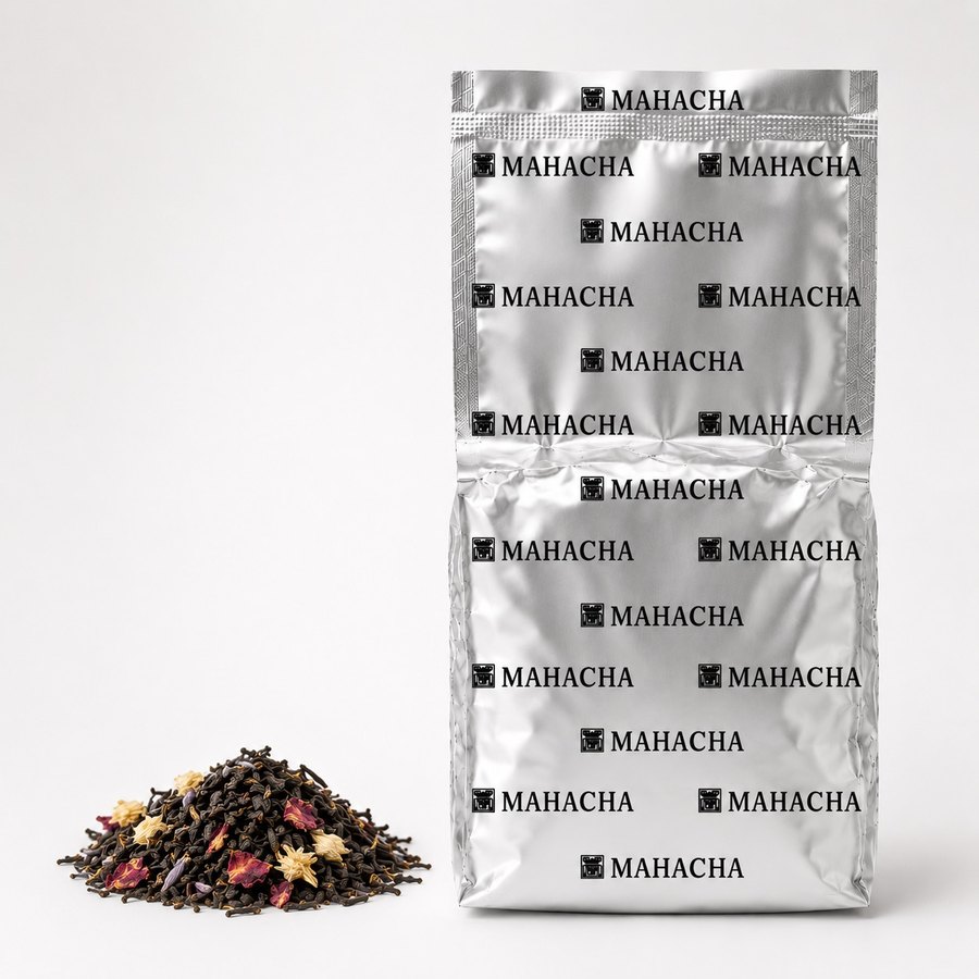 Imperial Blossom — loose leaf blend beside its sealed refill pouch
