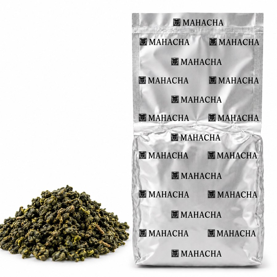 Tie Guan Yin — loose leaf blend beside its sealed refill pouch